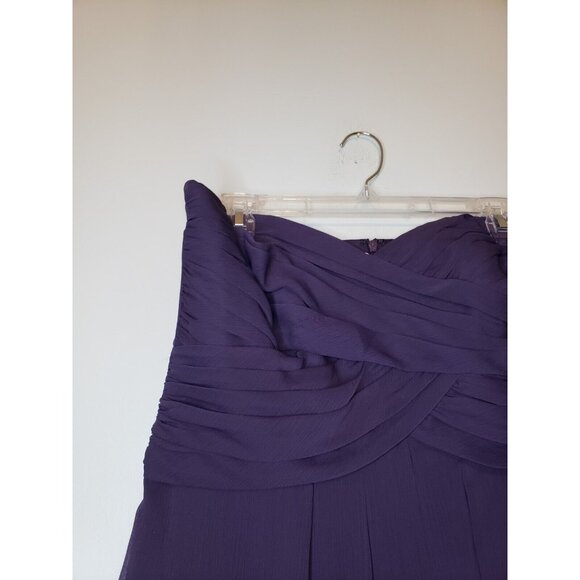 David's Bridal Womens 12 Short Dress Prom Semi Formal Purple Ruffle F14847 - Picture 4 of 5